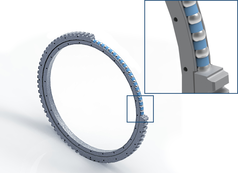 Single row slewing bearings