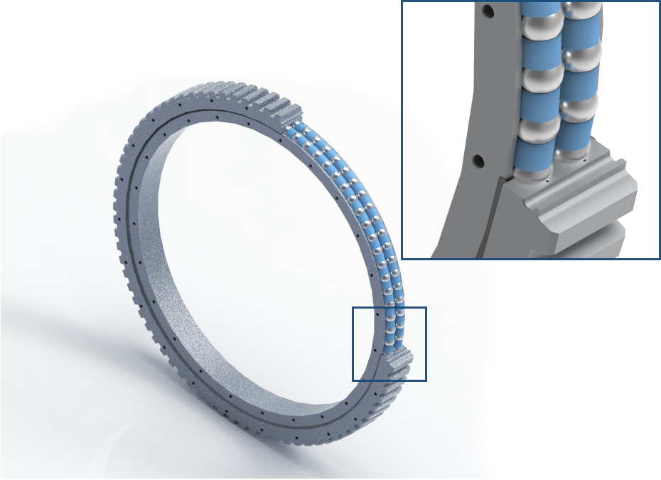 Double row slewing bearings